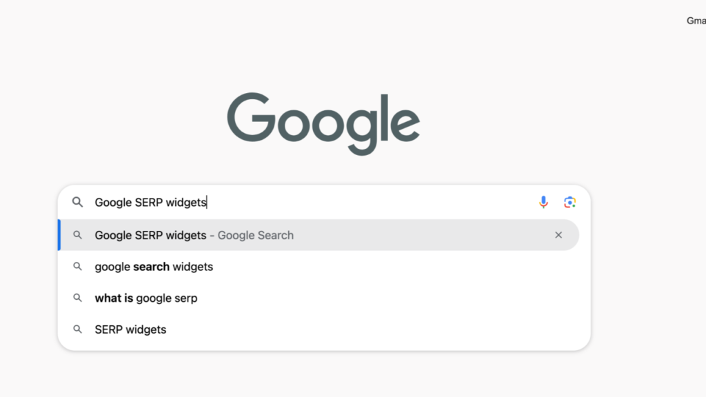 Google serp widgets and features